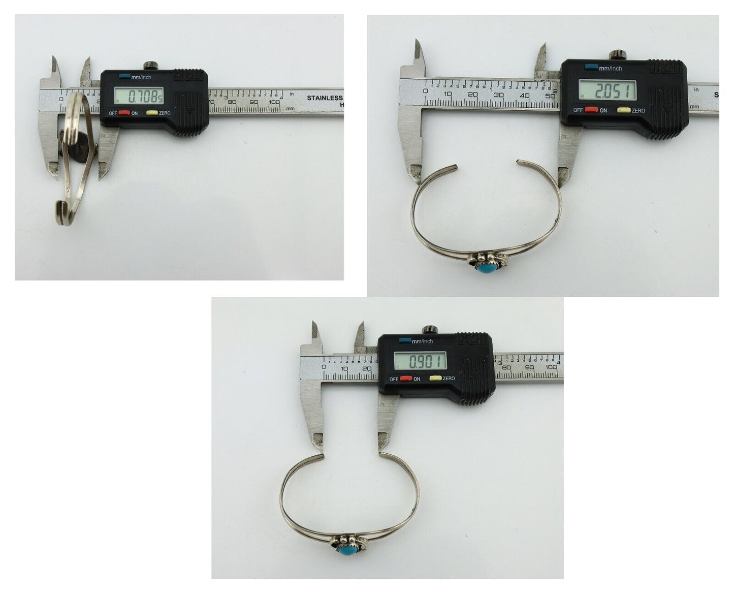 Navajo Slave Bracelet 925 Silver Natural SB Turquoise Native American C.80's
