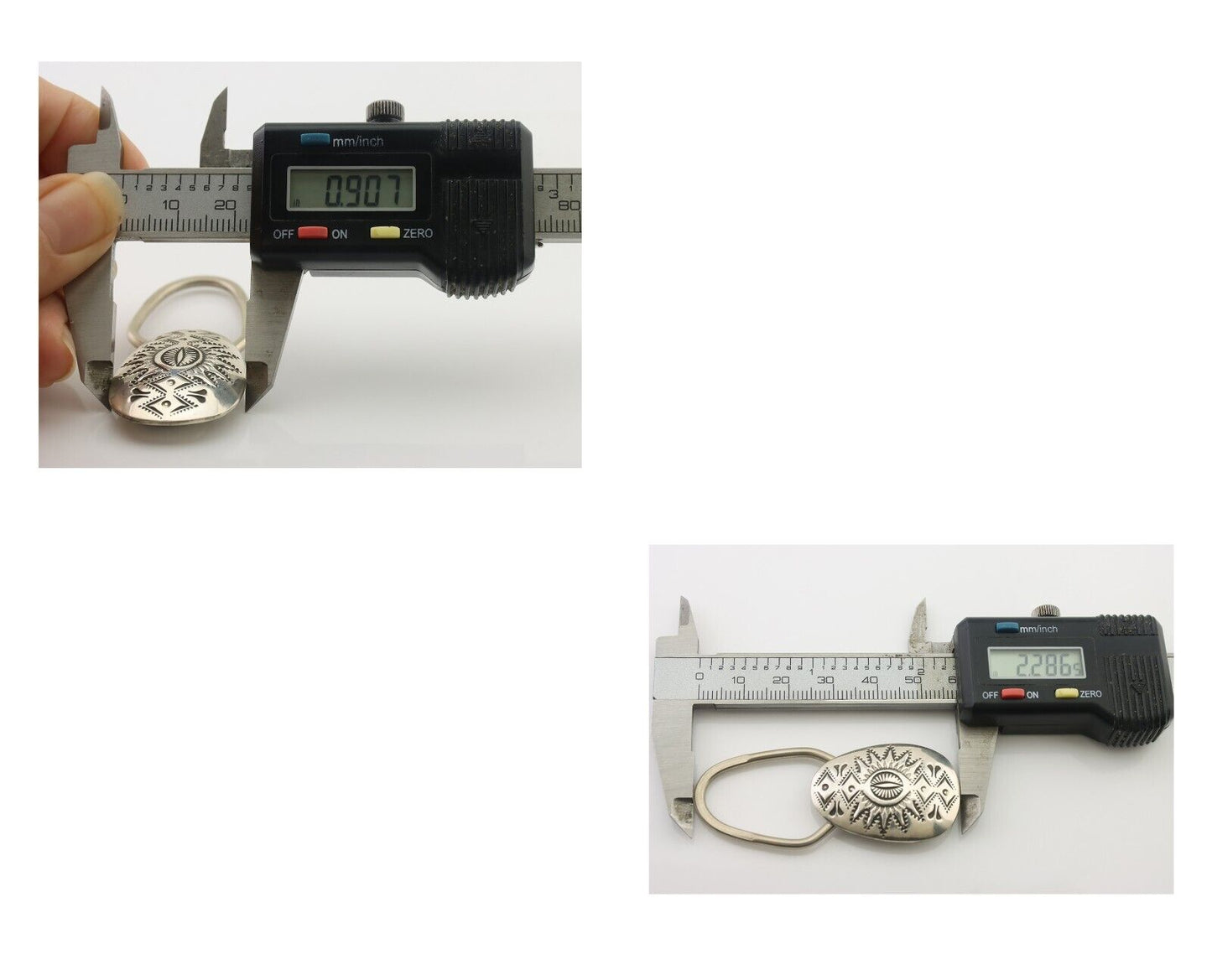 Navajo Hand Stamped Key Chain .925 Silver Handmade Native American Artist C.80's