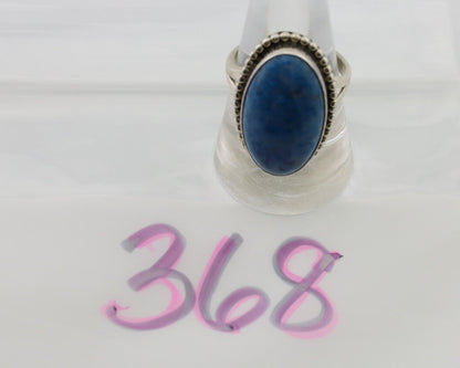 Navajo Handmade Ring 925 Silver Blue Denim Lapis Native American Artist C.80's