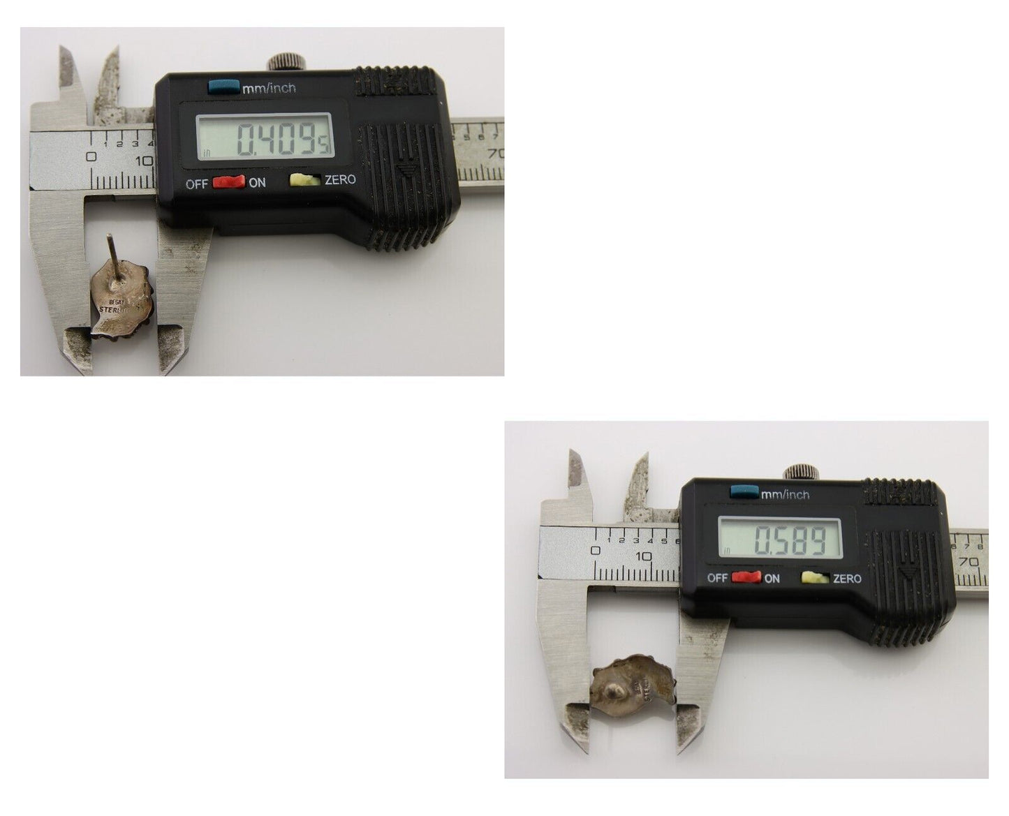 Navajo Earrings 925 Silver Natural Red Coral Artist Signed Begay C.80's