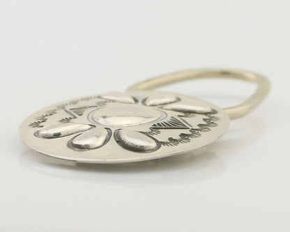 Navajo Hand Stamped Key Chain .925 Silver Handmade Native American Artist C.80's