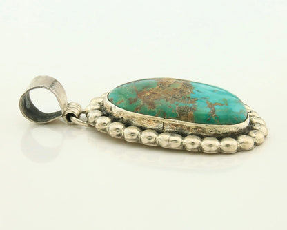 Navajo Pendant 925 Sterling Silver Natural Turquoise Vintage Signed Rabbit Stick