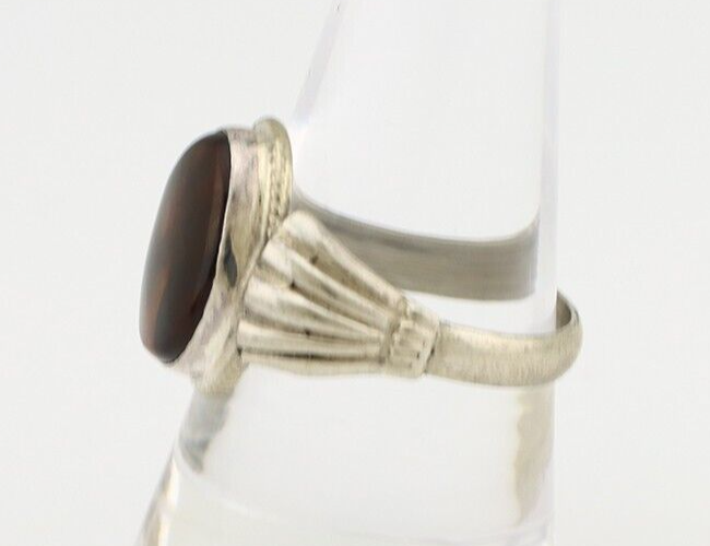 Navajo Handmade Ring 925 Silver Natural High Grade Fire Opal Native Artist C.80s