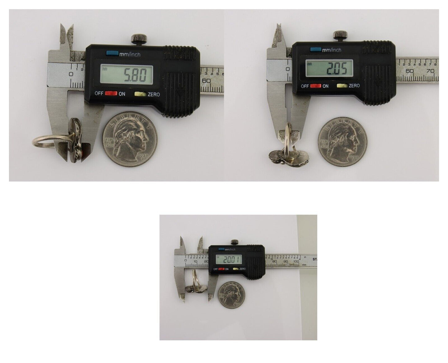 Navajo Handmade Ring 925 Silver Coral & Turquoise Native Artist C.80's