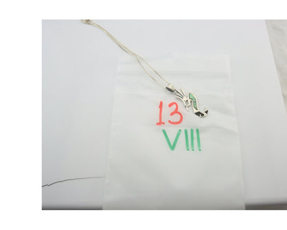 Navajo Kokopelli Necklace Sterling Silver Opal Vintage Signed BB