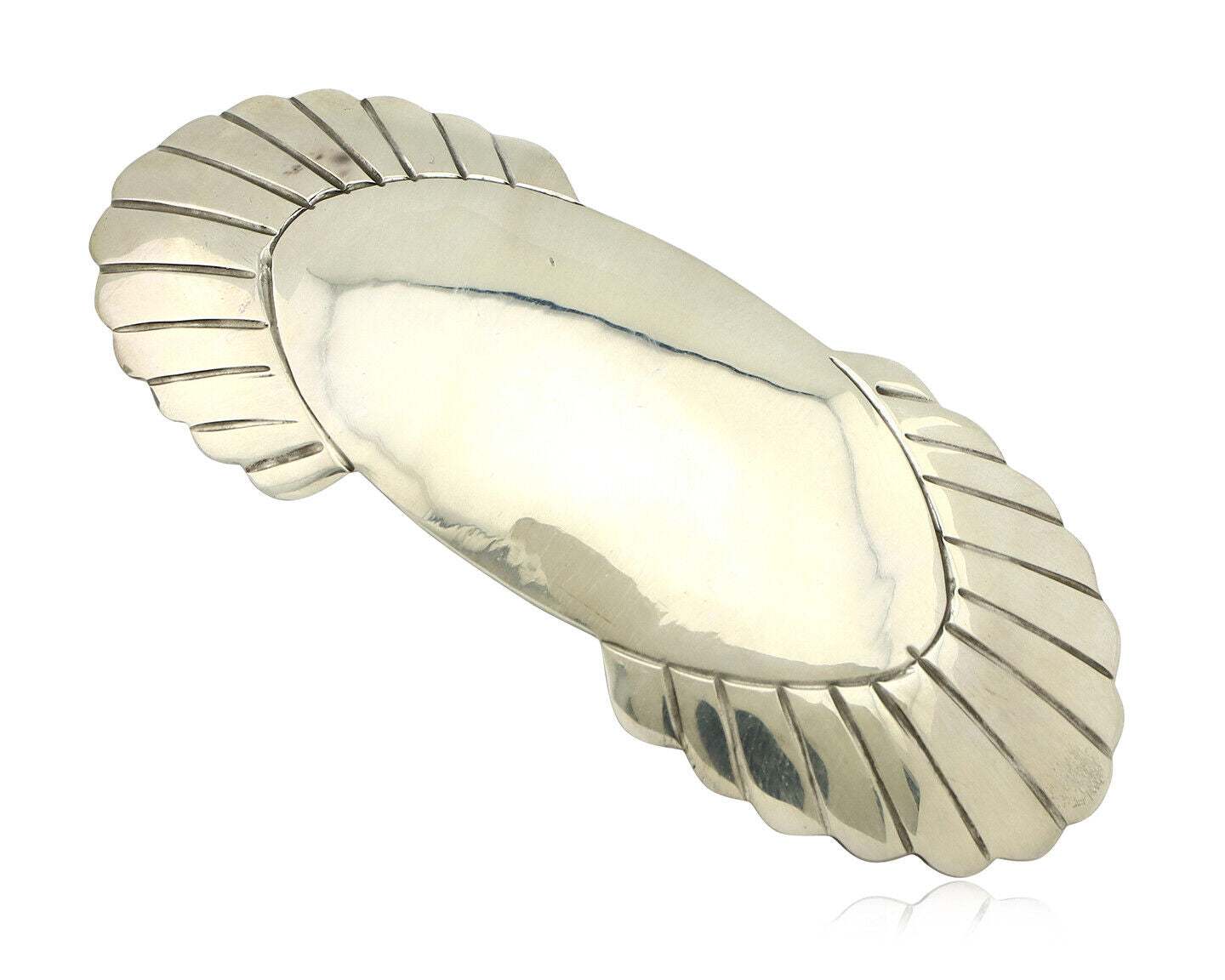 Navajo Hair Clip Barrette .925 Silver Hand Stamped Artist Signed C Montoya C80s