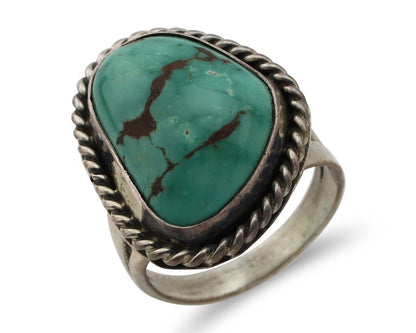 Navajo Ring 925 Silver Blue Turquoise Artist Signed N C.80's