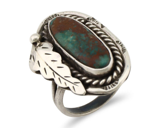 Navajo Handmade Ring 925 Silver Turquoise Native American Artist Signed J C.80's