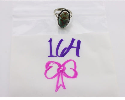 Navajo Ring .925 Silver Natural Kingman Turquoise Native American Artist C.80's