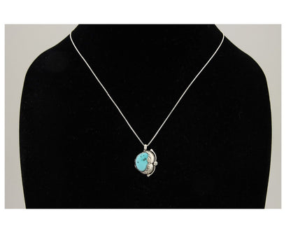 Navajo Necklace 925 Silver Natural Blue Turquoise Artist Signed D Zachary C.80's