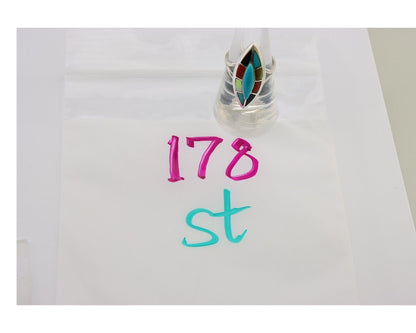 Navajo Ring 925 Silver Turquoise Shell Onyx Spiney Oyster Native Artist C.80's