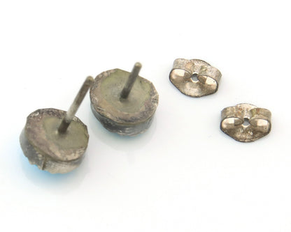 Navajo Earrings Sterling Silver Natural Turquoise Vintage Handmade