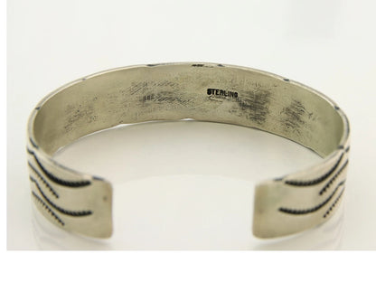 Navajo Cuff Bracelet 925 Sterling Silver Vintage Heavy Hand Stamped