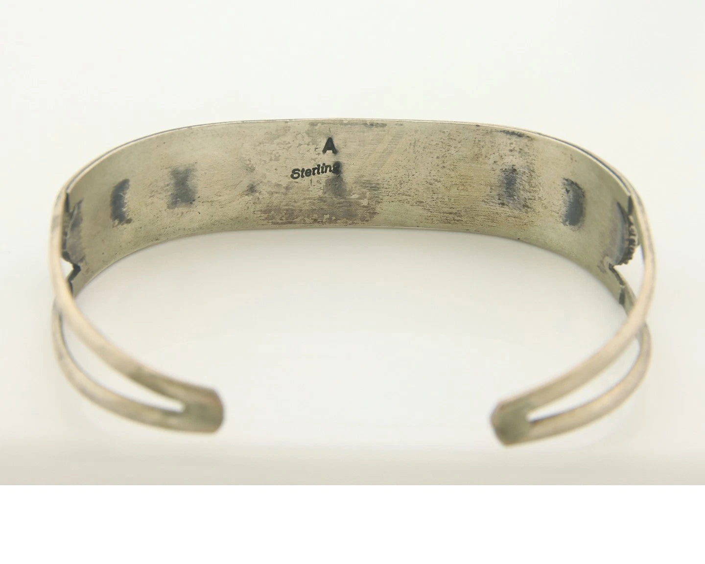 Navajo Cuff Bracelet Sterling Silver Natural Gemstone Vintage Native Signed V