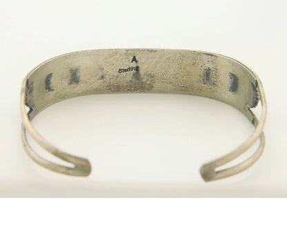 Navajo Cuff Bracelet Sterling Silver Natural Gemstone Vintage Native Signed V