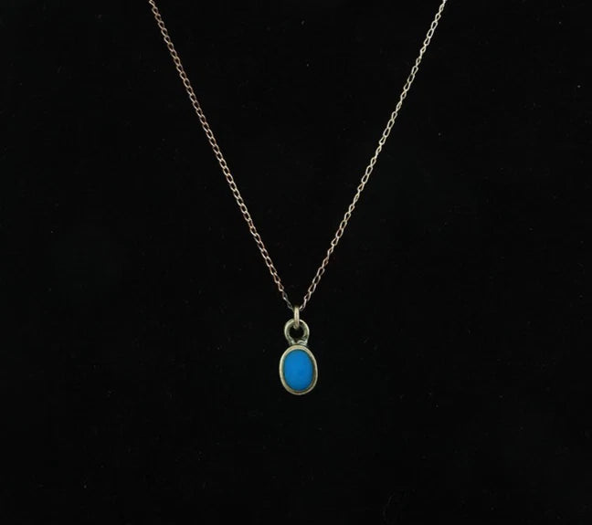 Navajo Necklace Sterling Silver Natural Blue Turquoise Vintage