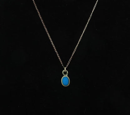 Navajo Necklace Sterling Silver Natural Blue Turquoise Vintage