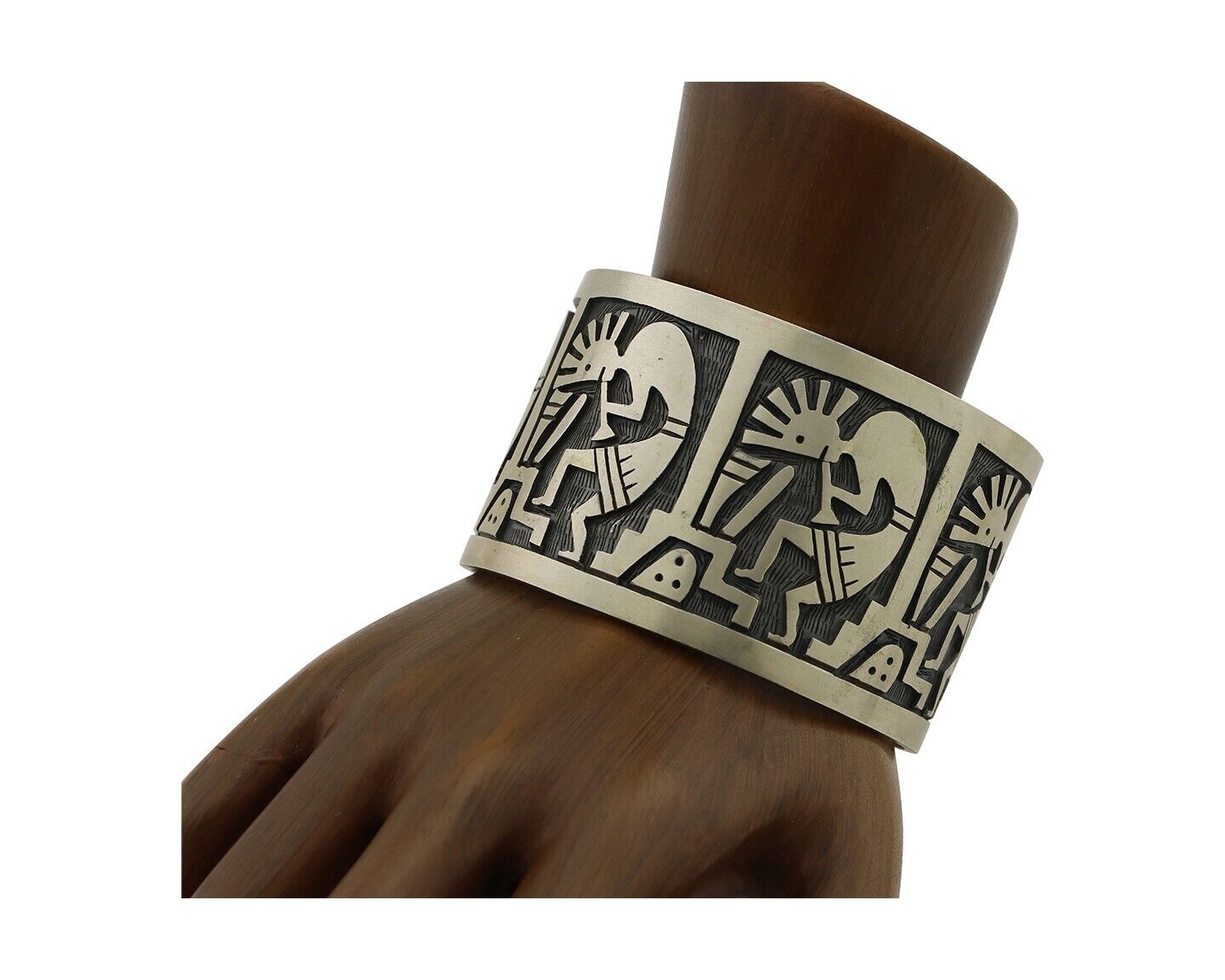 Navajo Kokopelli Bracelet 925 Silver Native American Artist Handmade C.80's