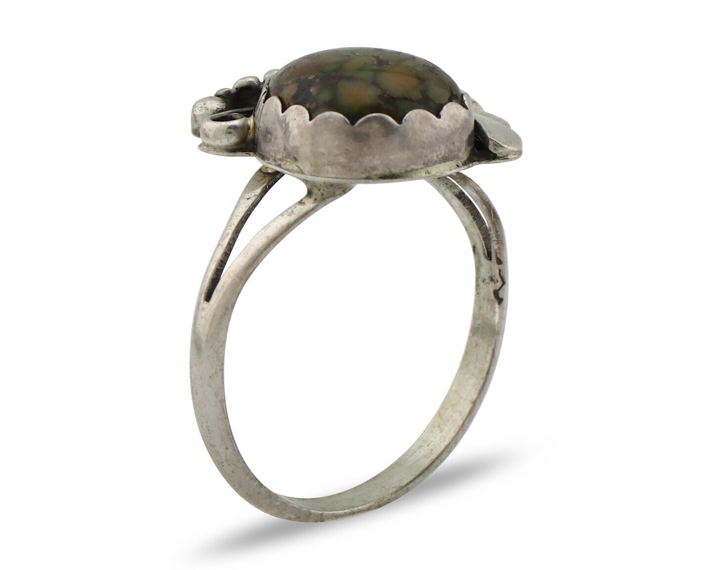 Navajo Ring 925 Silver Damele Turquoise Native American Artist C.80's