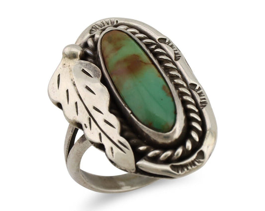 Navajo Handmade Ring 925 Silver Turquoise Native American Signed J C.80's