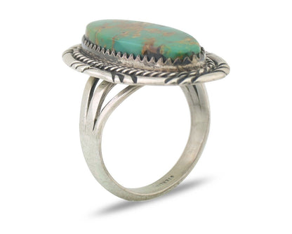 Navajo Ring 925 Silver Natural Turquoise Native American Artist C.80's