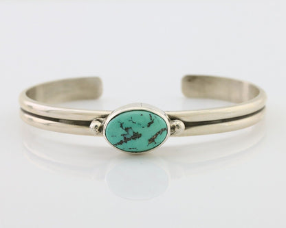 Navajo Cuff Bracelet 925 Silver Natural Blue Turquoise Native American C.80's