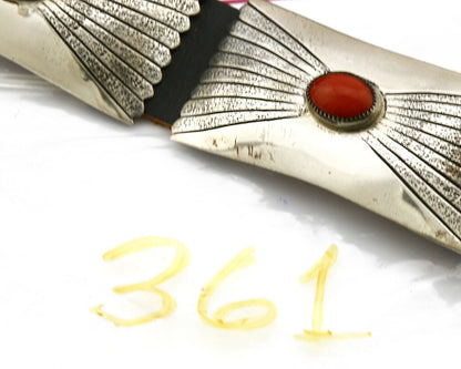 Navajo Concho Belt .925 Silver Mine #8 Coral Tobe Turpen Vault Collection