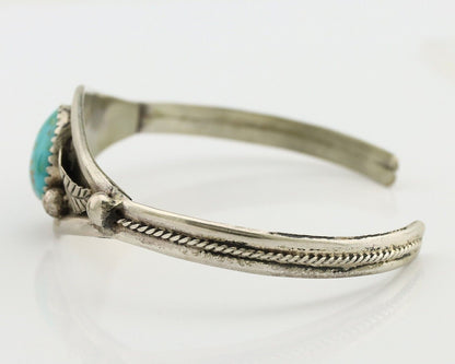 Navajo Bracelet 925 Silver Kingman Turquoise Native American Artist C.80's