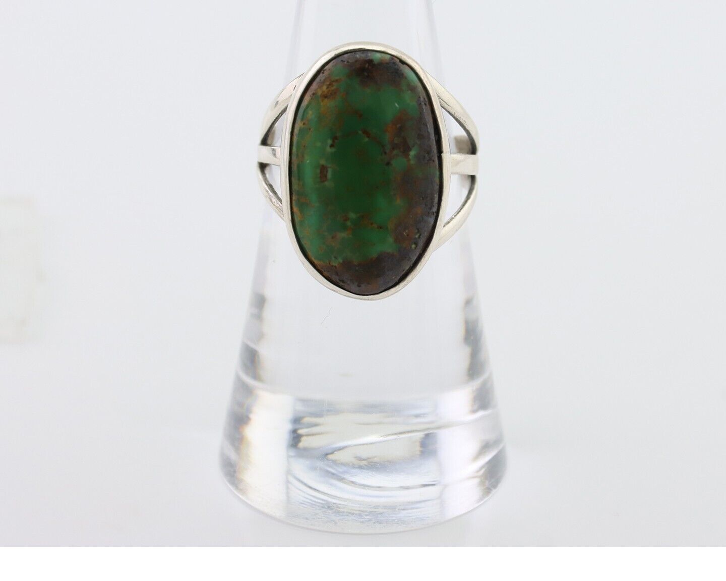 Navajo Ring 925 Silver Green Turquoise Native American Artist Size ? C.80's