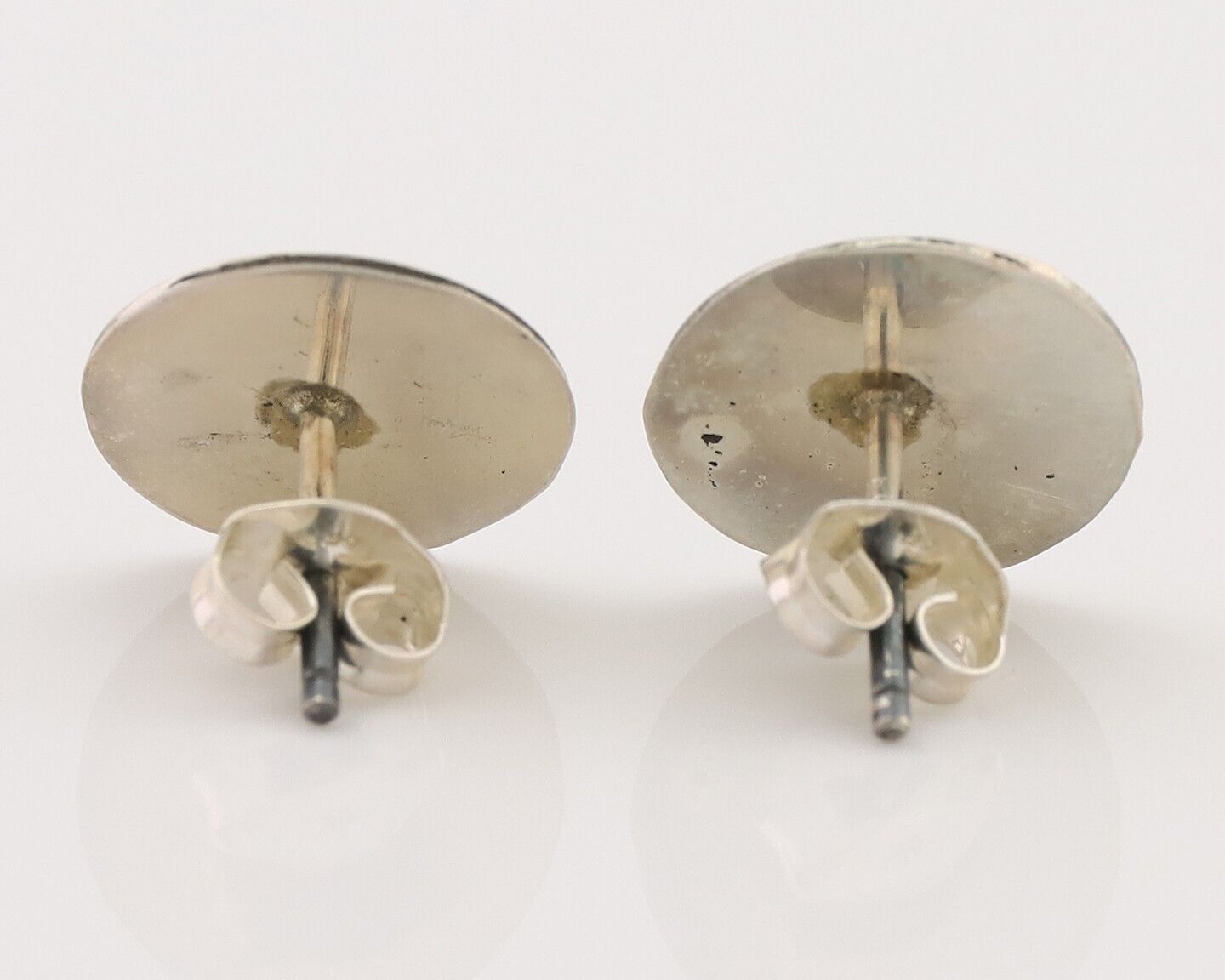 Navajo Handmade Earrings 925 Silver Natural Turquoise Native Artist C.80's