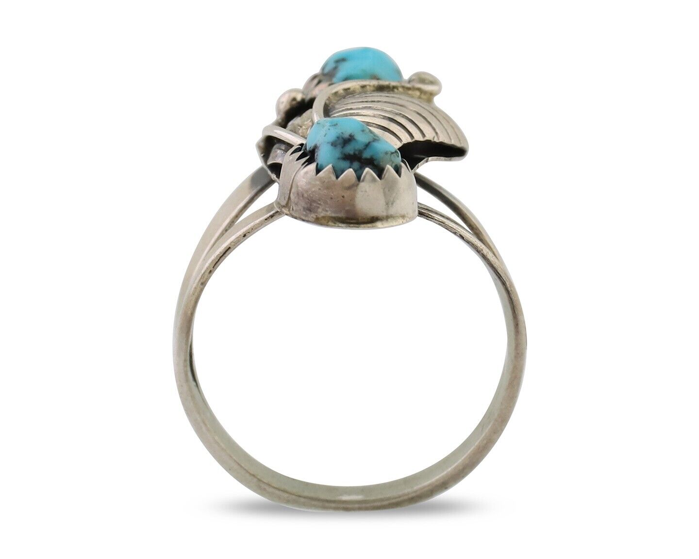 Navajo Handmade Ring 925 Silver Kingman Turquoise Native American Artist C.80's