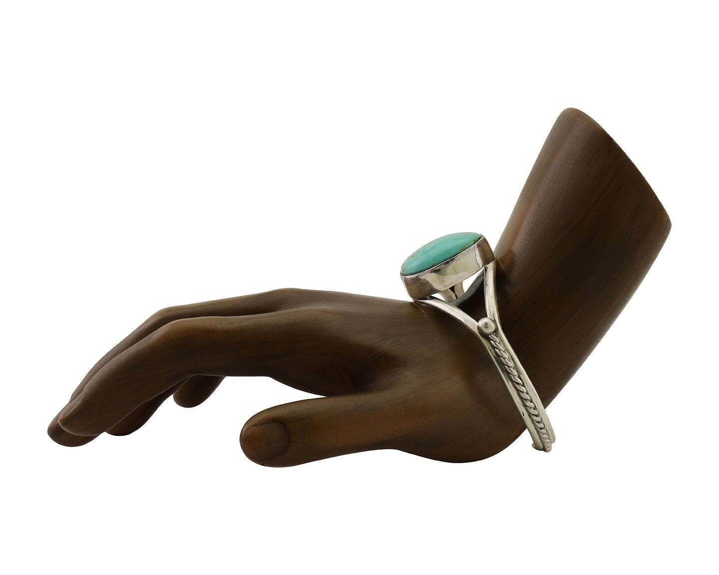 Navajo Cuff Bracelet 925 Silver Natural Blue Turquoise Artist Signed Gecko C.80s
