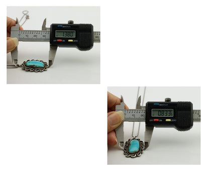 Navajo Pendant 925 Silver Natural Turquoise Signed James Henderson C.90s