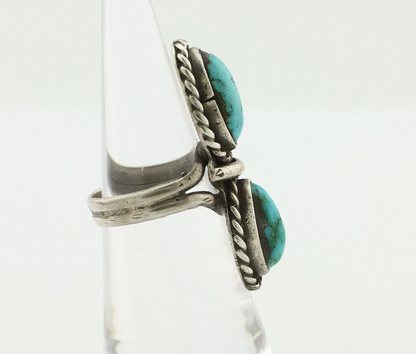 Navajo Ring 925 Silver Natural Blue Turquoise Native American Artist C.80's