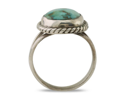 Navajo Ring 925 Silver Natural Blue Turquoise Native American Artist C.80's