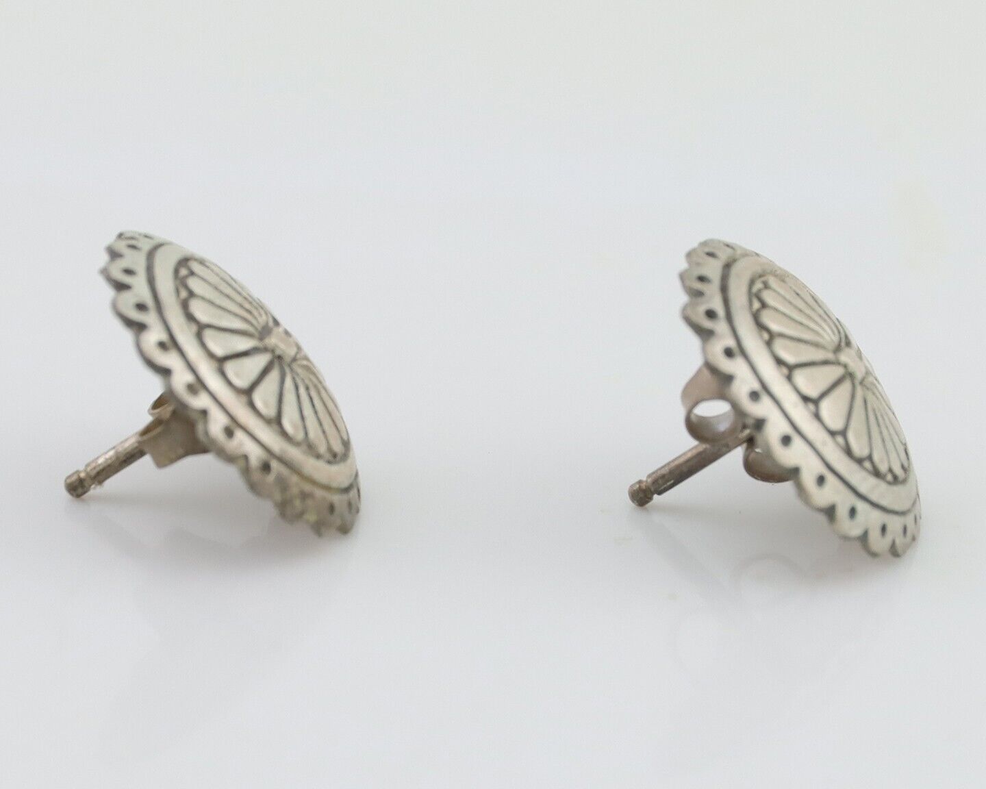 Navajo Small Shield Earrings 925 Silver Native American Artist C.80's