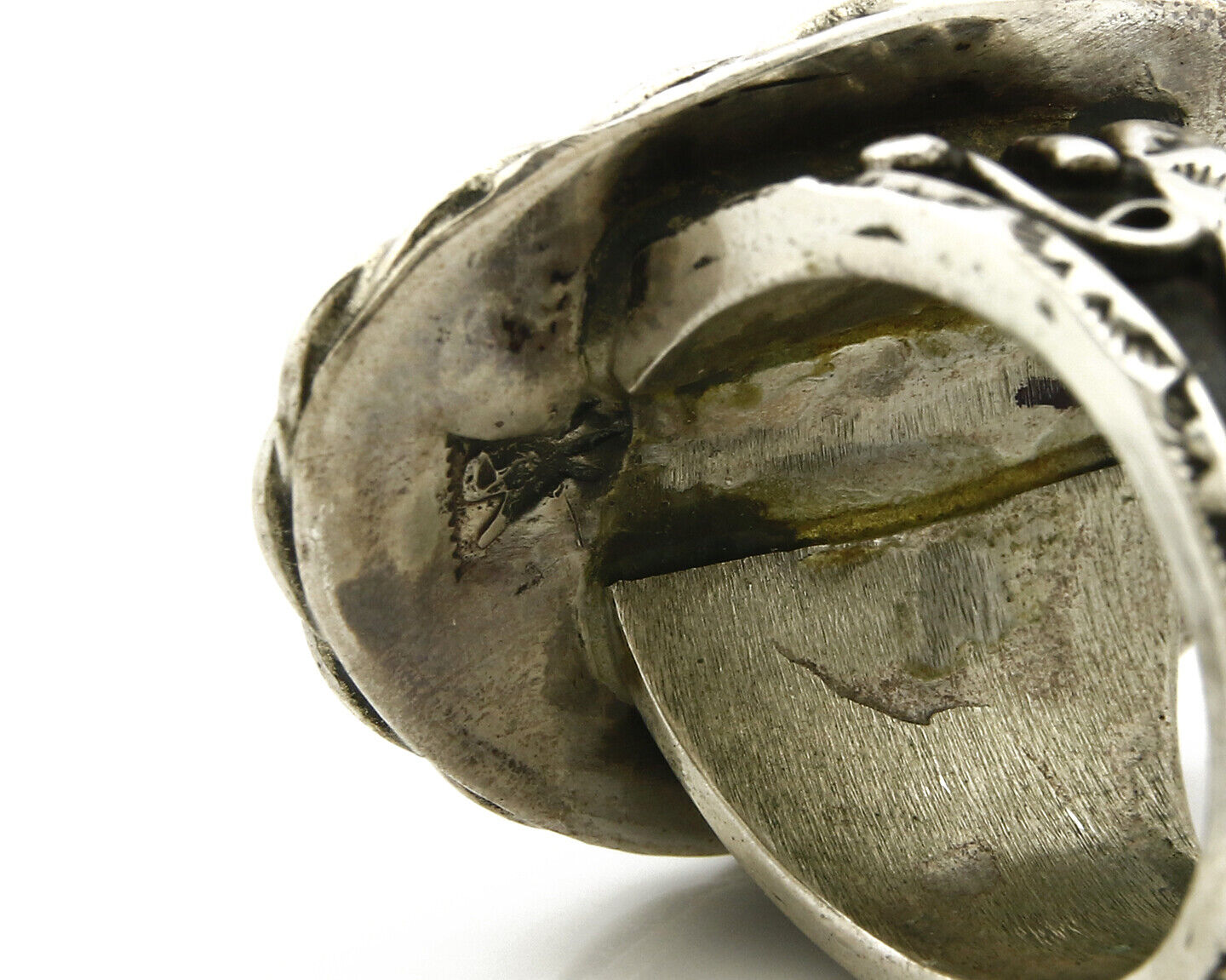 Navajo Ring .925 SOLID Silver Kingman Turquoise Signed Ralph Pemberton C.1975