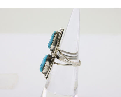 Navajo Ring 925 Silver Natural Turquoise Artist Signed Rob T Kelly C.80's