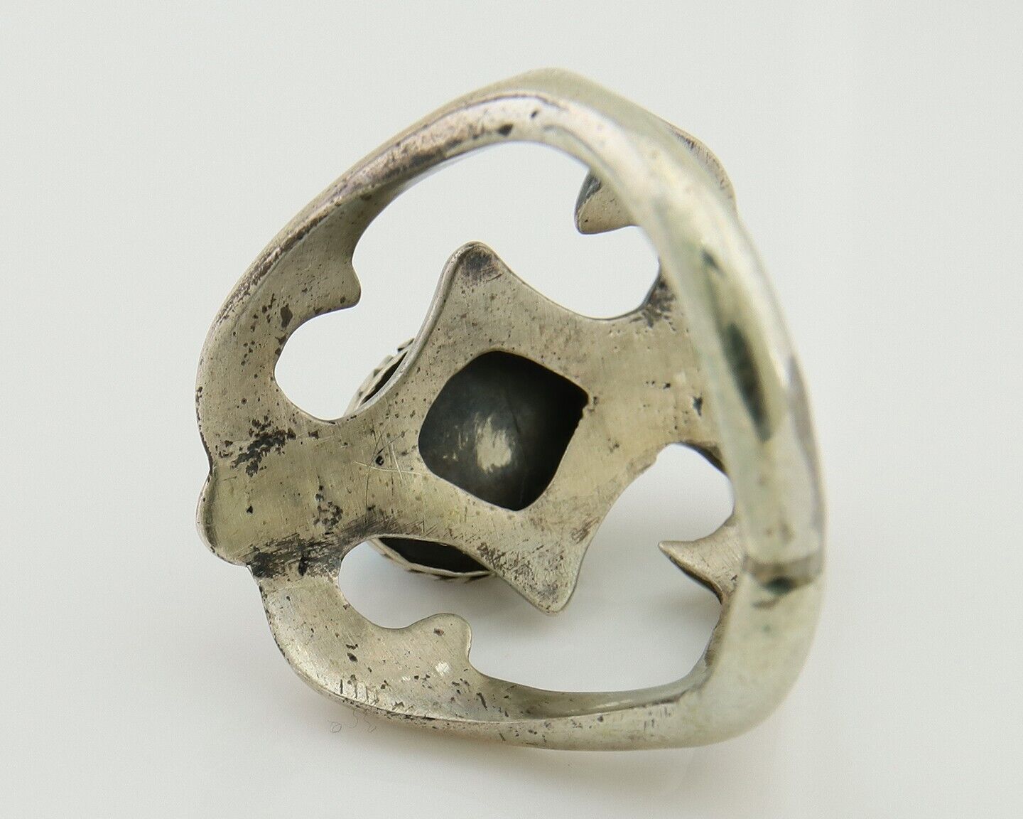 Navajo Sand Cast Ring 925 Silver Sleeping Beauty Turquoise Artist C.80's