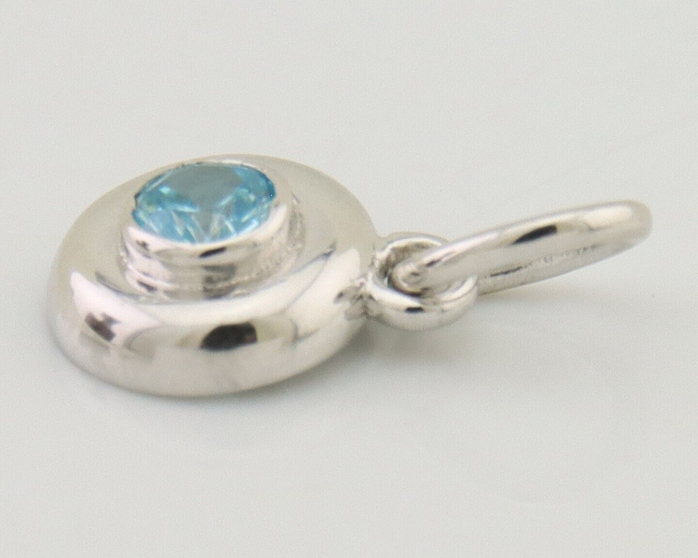 March Birthstone Pendant 14k White Gold