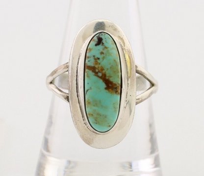 Navajo Handmade Ring 925 Silver Blue Turquoise Artist Signed Kachina C.80's
