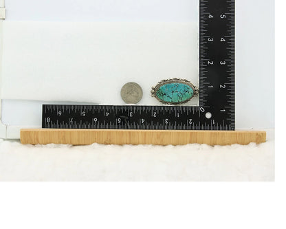 Navajo Handmade Pin Pendant Sterling Silver Turquoise Vintage Artist Signed D