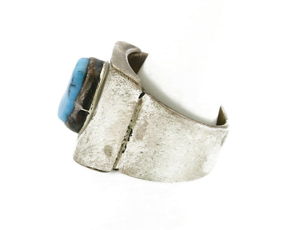 Men's Navajo Ring .925 Silver Natural Kingman Turquoise Handmade C.80's