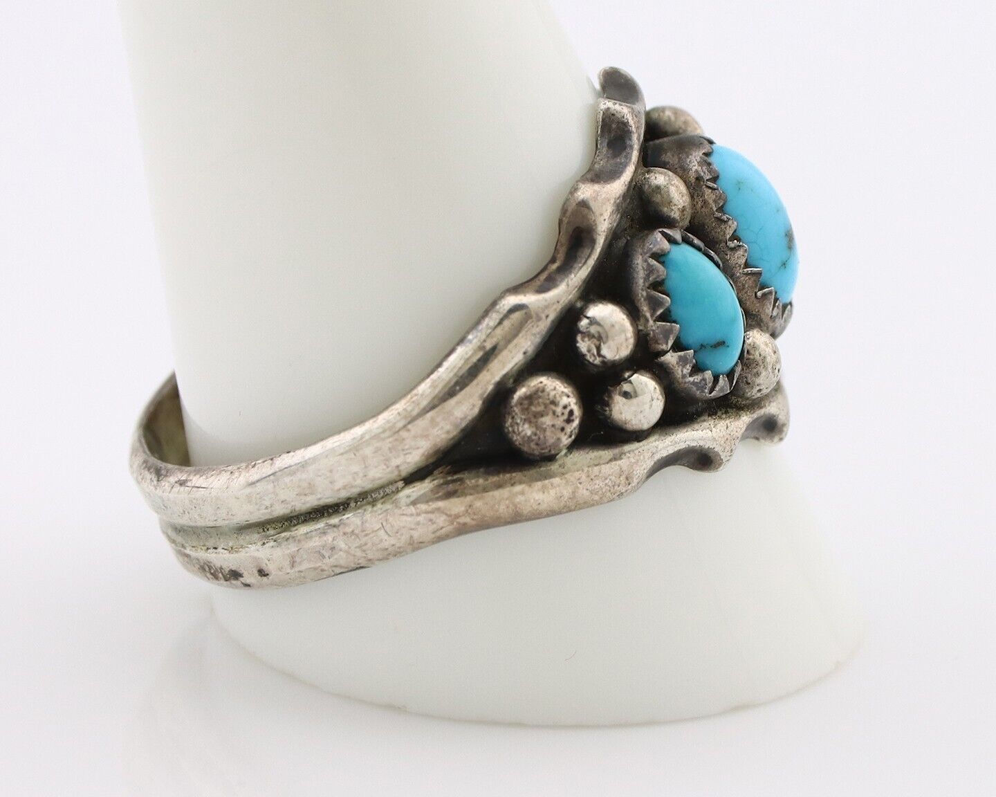 Navajo Ring 925 Silver Blue Artist Signed SkyStone Creations C.80's