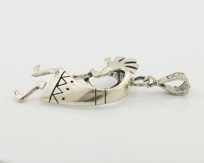 Navajo Kokopelli Pendant 925 Sterling Silver Artist Signed Masha C.80's