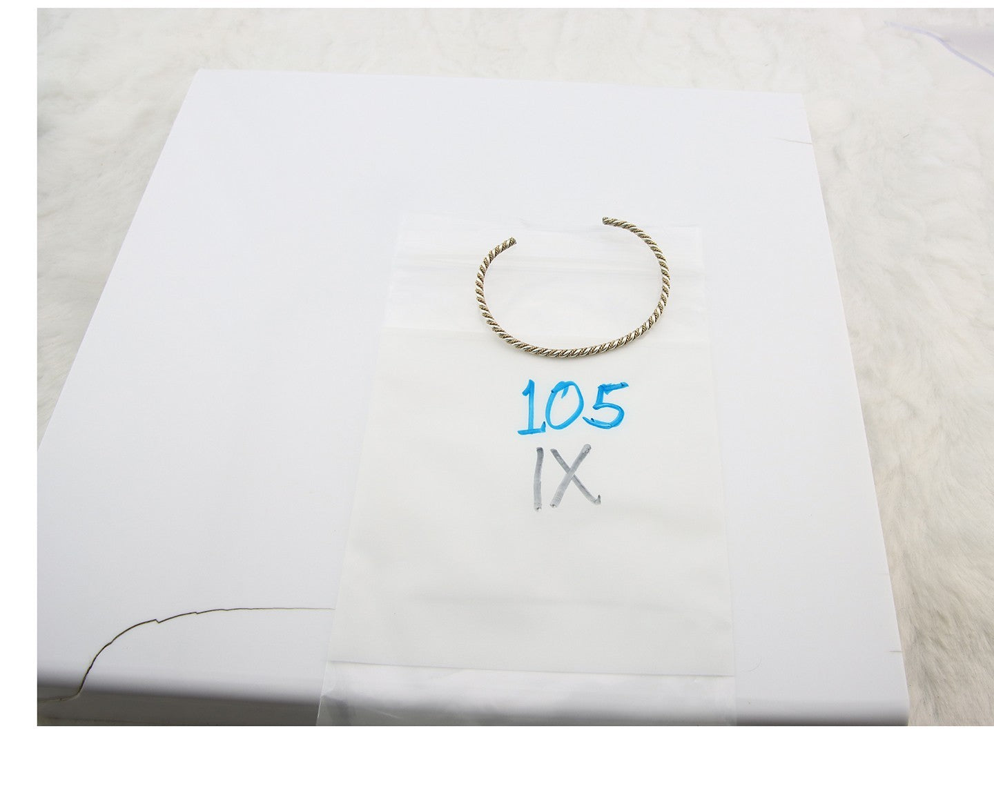 Navajo Twist Bracelet Sterling Silver Gold Authentic Vintage Native Artist 2.7mm