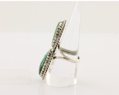 Navajo Handmade Ring 925 Silver Natural Tuquoise Artist Signed BY C.80's