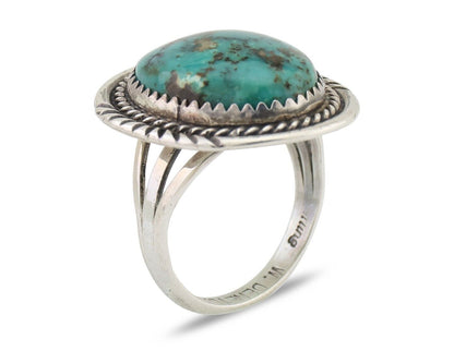 Navajo Ring 925 Silver Turquoise Signed William Denetdale Size 7.25 C.80's