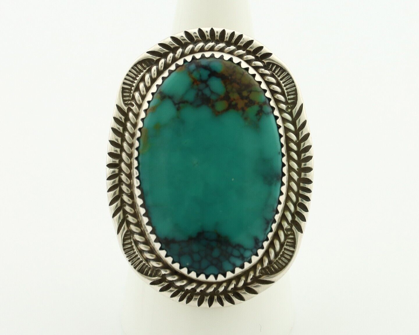 Navajo Ring 925 Silver Natural Blue Turquoise Signed William Denetdale C.80's