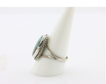 Navajo Ring .925 Silver Natural Kingman Turquoise Native American Signed C.80's